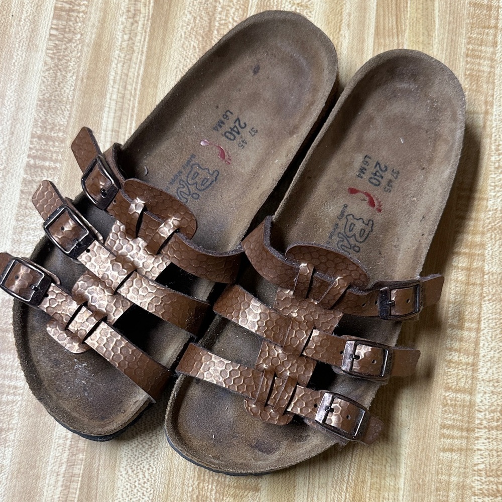 Birkenstock Brown Textured Sandals